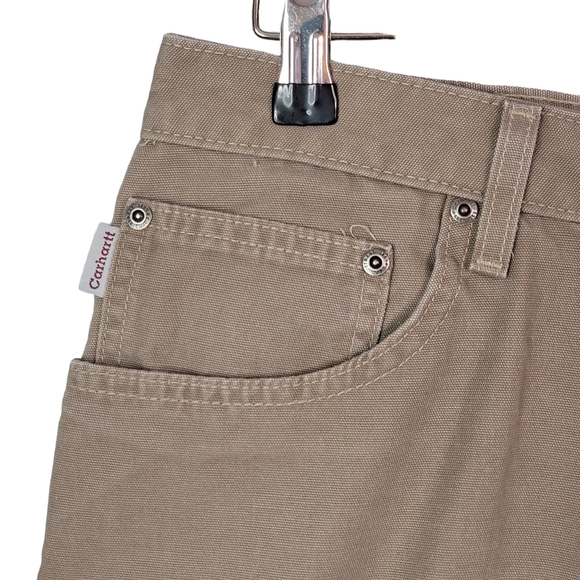 Carhartt Dark Khaki Heavy 100% Cotton Work Jobcore Summer Shorts 14 - Picture 5 of 16